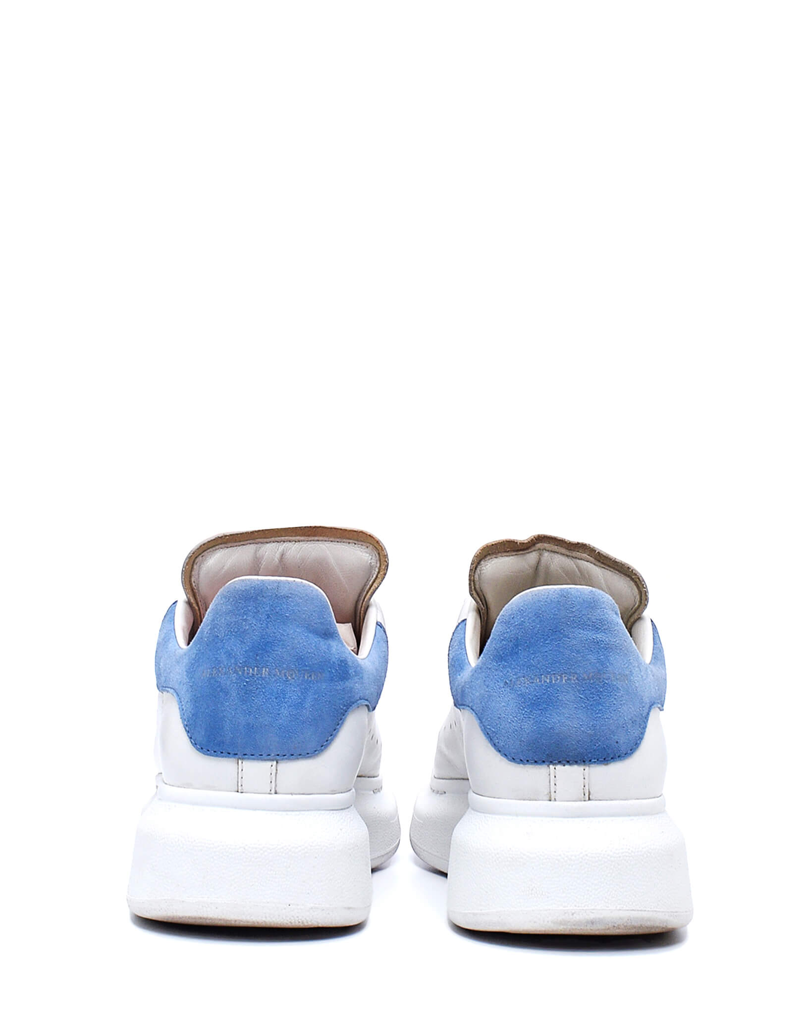 Alexander McQueen- White Leather&Blue Suede Oversized Sneakers /40,5